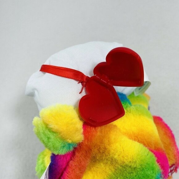 Build A Bear 9” Plush Striped Colorful Rainbow Lgbt Heart Hidden Surprise Insert - Picture 5 of 9
